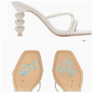 Sophia Webster White Heart Heel Sandals